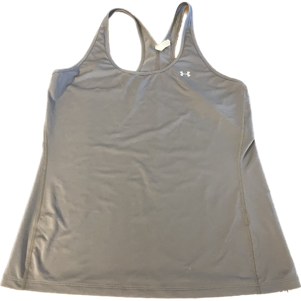 womens Under Armour razor back tank XL grey heat gear
EUC